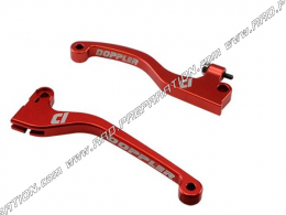 Pair of red DOPPLER brake and clutch levers for RIEJU MRT 125 from 2014 to 2018 and MARATHON from 2011 to 2018