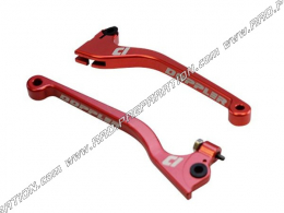 Pair of red DOPPLER brake and clutch lever for mécaboite DERBI SENDA SM / R RACE from 2003 to 2009