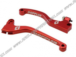 Pair of red DOPPLER brake and clutch lever for mécaboite SHE RC O SE, SM 50cc from 2011