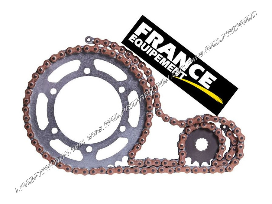 Reinforced FRANCE EQUIPEMENT chain kit for SUZUKI LT 80cc quad from 1987 to 2006