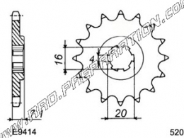 Pignon de chaîne FRANCE EQUIPEMENT pour quad SUZUKI LT 80cc de 1987 à 2006