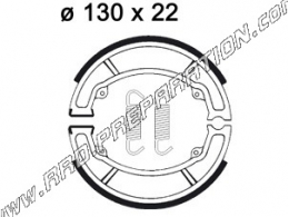 Mâchoires de frein arrière Ø130 mm par épaisseur 22mm AP RACING quad et moto SUZUKI LT 80cc de 1987 à 2006, RM 250..