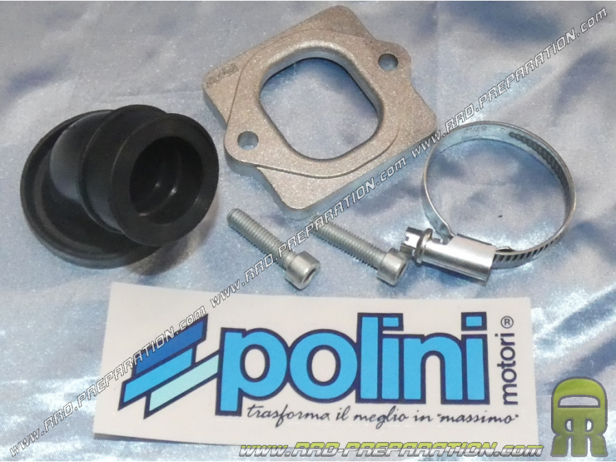 Pipe d'admission POLINI Evolution orientable carburateur 15 à 21 (fixation Ø23 a 25mm) scooter PIAGGIO (Typhoon, nrg...)