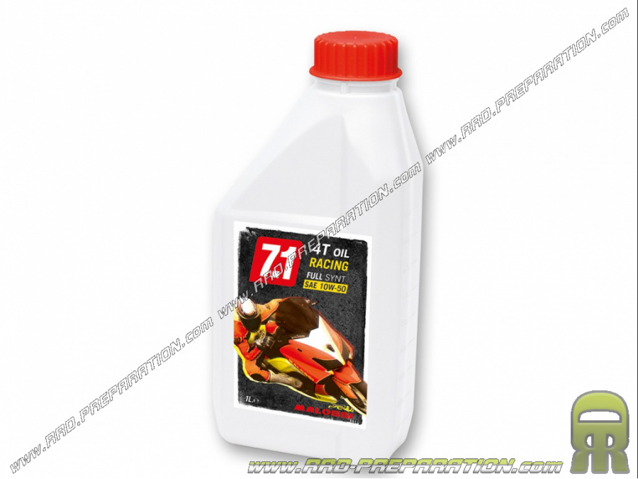 Aceite de motor 100% sintético 10W50 MALOSSI 7.1 SAE COMPETICIÓN 4 tiempos 1L