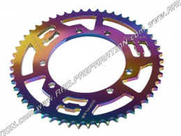 Couronne 53 dents en 428 DOPPLER pour SHERCO ENDURO, SUPER-MOTARD, TRAIL, CITY CORP... 50 et 125cc couleur NEOCHROME