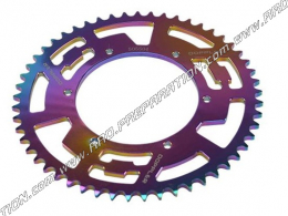 Couronne 53 dents en 420 DOPPLER pour DERBI SENDA DRD, SM, DRD RACING, EVO, GPR NUDE, APRILIA RS4,... couleur NEOCHROME