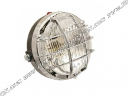 Headlight (light) round chrome with grille Ø105mm P2R for moped, mob, 103, 51, fox...