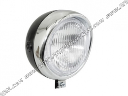 Headlight (light) round black Ø135mm P2R with cap for moped, mob, 103, 51, fox...