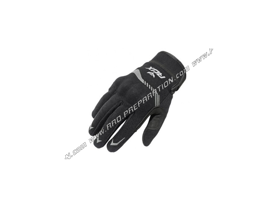 Par de guantes ADX VISTA negros / plateados homologados de entretiempo tallas cortas a elegir