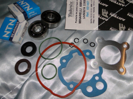 Set of 2 reinforced bearings original size + crankshaft oil seals + high CGN engine seal for mécaboite minarelli engine