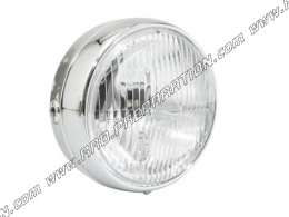 Round chrome headlight (light) Ø140mm with P2R switch for moped, mob, 103, 51, fox...