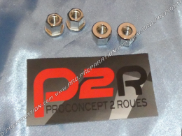 Jeu de 4 écrous de culasse P2R renforcés a embase filetage M6 Peugeot 103 / MBK 51 / AM6 / DERBI…