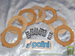Set of 7 reinforced POLINI clutch disks (discs + spacers) with VESPA spring PX, TS, SPRINT, LML ... 125, 150 2T