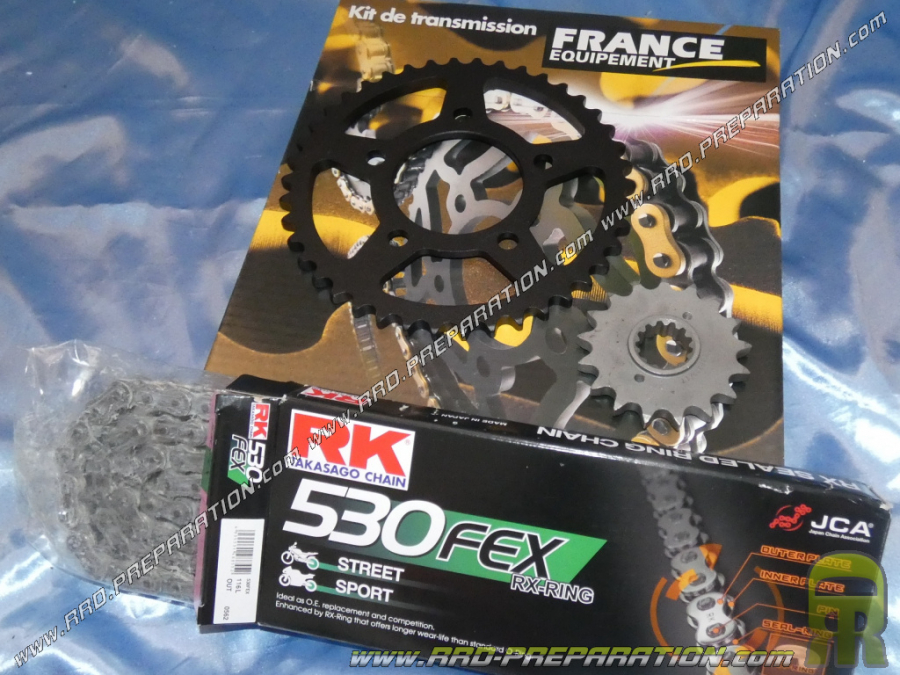 Kit chaine FRANCE EQUIPEMENT renforcé pour moto HONDA CB 1000 BIG ONE de 1993 à 1998 dentures aux choix