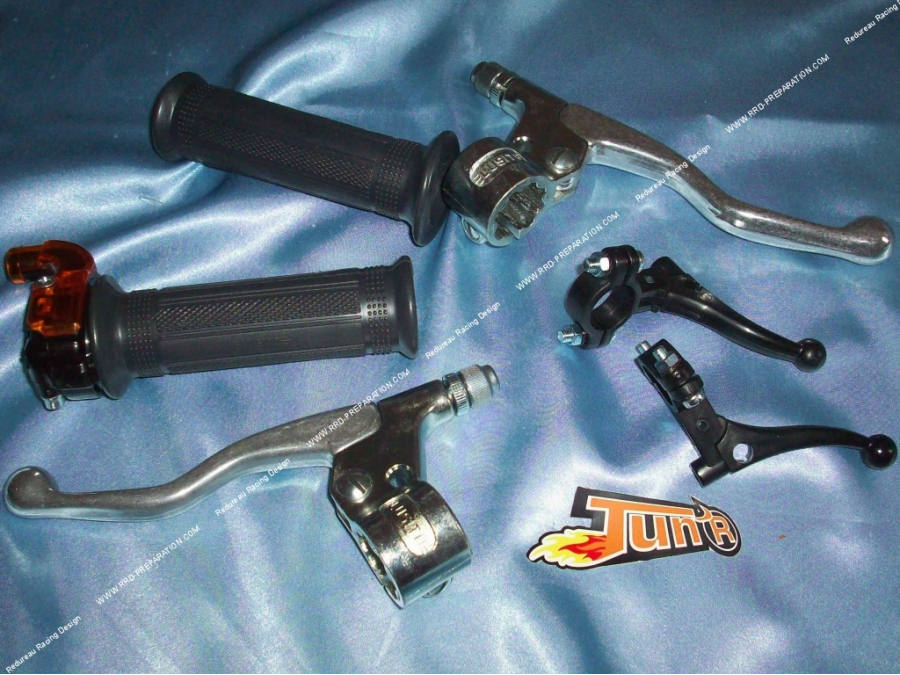 Kit de manetas de freno + arranque y descompresor + tirador rápido TUN'R Mini Targa Eco para ciclomotor, motos antiguas…
