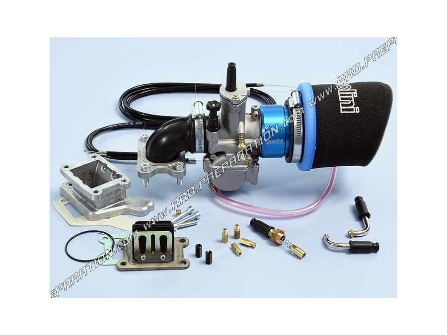 Kit carburation Ø30mm POLINI PWK avec pipe, clapets, filtre à air pour VESPA PX, SPRINT, TS, LML STAR... 125 et 150 2T