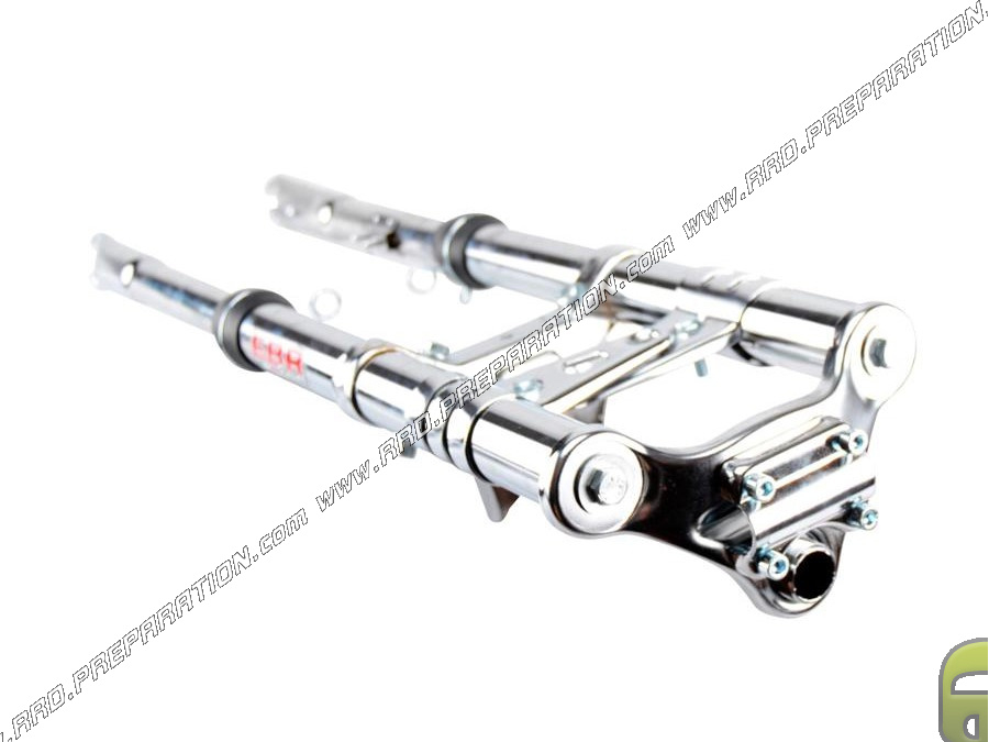 Fourche EBR RACING chromée inversée pour PEUGEOT 103 et MBK 51