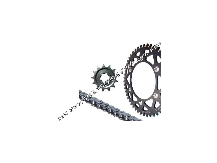 Reinforced FRANCE EQUIPEMENT chain kit for SUZUKI DR 125 motorcycle from 1985 to 2002