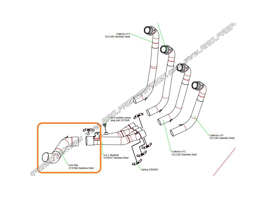 "Tubo de enlace" para colector de acero inoxidable ARROW en HONDA CBR y CB 650 R a partir de 2019