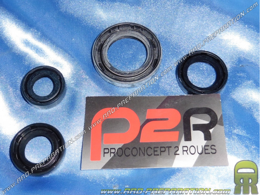 Pack de 4 retenes de cigüeñal P2R reforzados (spi seal) para scooter Peugeot Vivacity, Ludix, Speedfight 3...