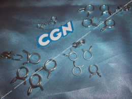 Colliers auto-serrant CGN (diamètre au choix) pour durite d'essence / dépression / poumon / huile...