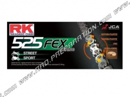 Chaîne renforcée 525 RK FEX RX Racing pour moto, 80cc, 125cc, … tailles aux choix