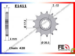 Pignon de sortie de boite FRANCE EQUIPEMENT pour MASAI ENDURO, SM, STM, RAZZO STR...50 2T (type am6)