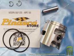 Pistón bisegmento PINASCO para kit Ø50mm 85cc DR Racing hierro fundido en scooter VESPA 50cc 2T PK, HP, XL, SPECIAL, PIAGGIO APE