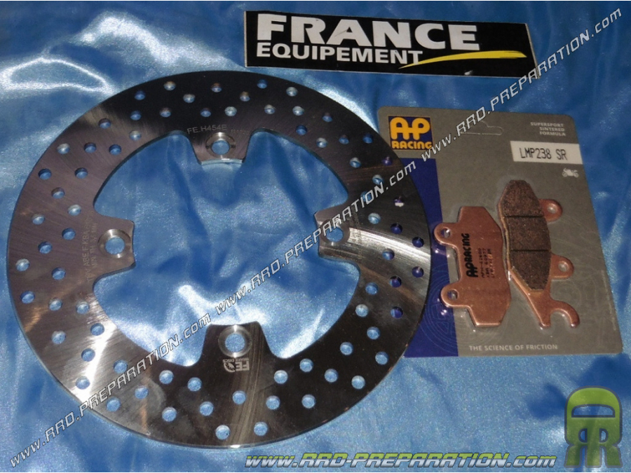 Kit frein avant disque FRANCE EQUIPEMENT + plaquettes AP RACING pour CAGIVA Canyon, Elefant, Gran Canyon,... 900 et 1000