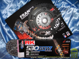 Kit chaine FRANCE EQUIPEMENT renforcé pour moto HONDA CBF 900 HORNET de 2002 à 2007 dentures aux choix