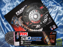 Kit chain FRANCE EQUIPMENT reinforced for motorcycle HONDA CBF 900 HORNET from 2002 to 2007 teeth with the choices