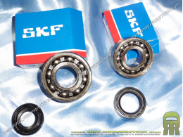2 C4 competition bearings reinforced riveted steel cage + 2 SKF crankshaft nitrile oil seals for Peugeot 103