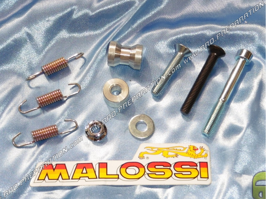 Jeu de visserie MALOSSI pour pot d’échappement MALOSSI MHR RC-ONE sur moteur MINARELLI Horizontal (nitro, aerox, ovetto, ..)