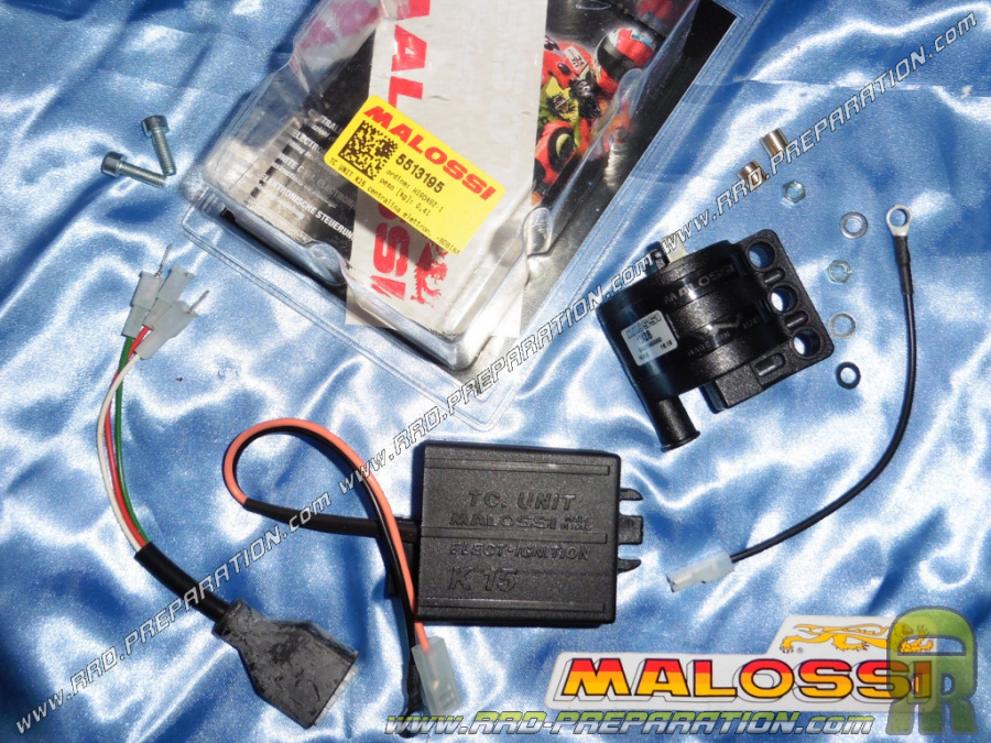 Kit bobina alta tensión + CDI RACING MALOSSI TC UNIT K15 para scooters 50 2T con motor PIAGGIO