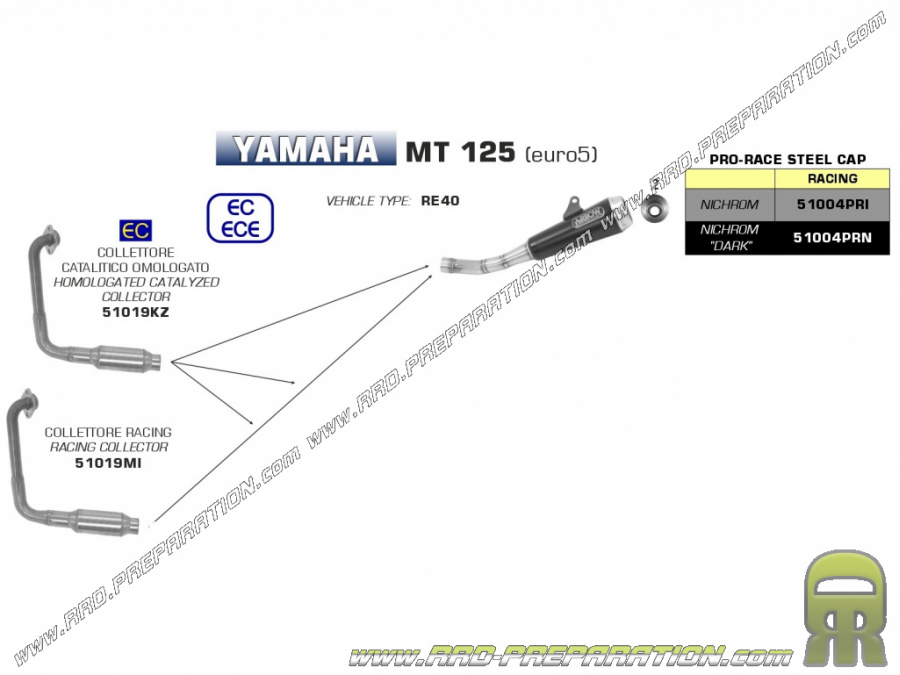 yamaha mt 125 arrow exhaust