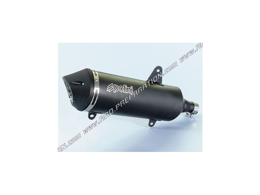 Exhaust silencer POLINI BLACK for PEUGEOT METROPOLIS 400 from 2013 and 2014, SATELIS 400 from 2015