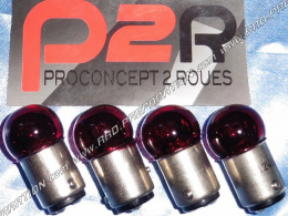 Ampoule de phare BAY15D P2R feu arrière + stop 12V 18W & 5W couleur rouge x4