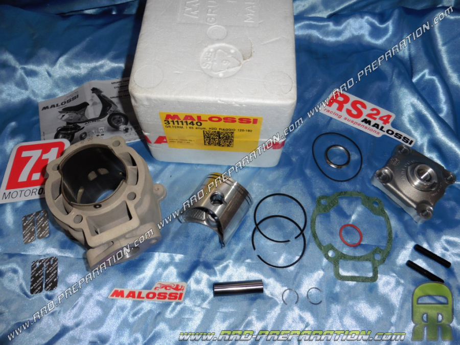 Kit haut moteur 175cc Ø65mm avec culasse MALOSSI aluminium pour GILERA RUNNER, ITALJET DRAGSTER, 125, 150 et 180...