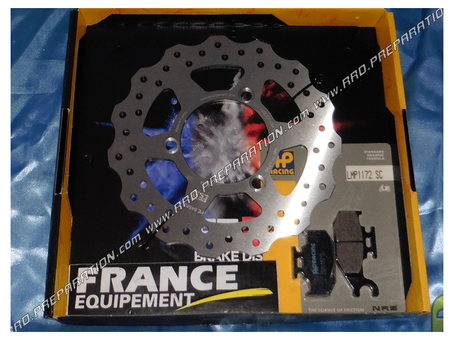 Kit frein avant disque FRANCE EQUIPEMENT + plaquettes AP RACING pour SUZUKI 125, 200 UH BURGMAN de 2007 à 2011