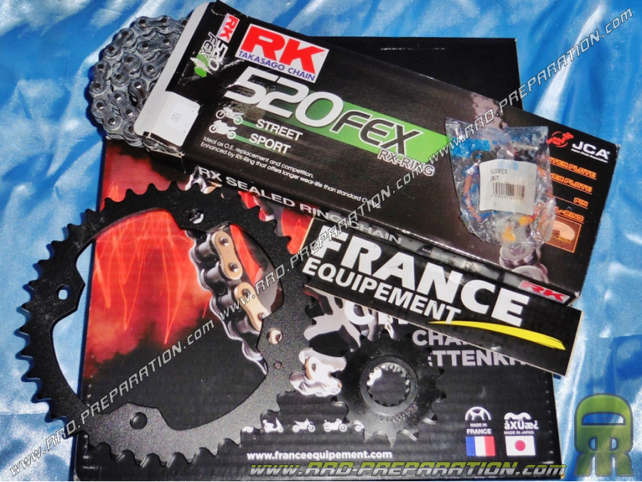 Kit chaine FRANCE EQUIPEMENT renforcé pour QUAD YAMAHA 700 YFM RAPTOR de 2007 à aujourd'hui