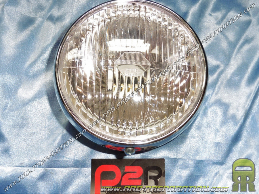 Headlight (light) round black Ø140mm P2R for moped, mob, 103, 51, fox ...