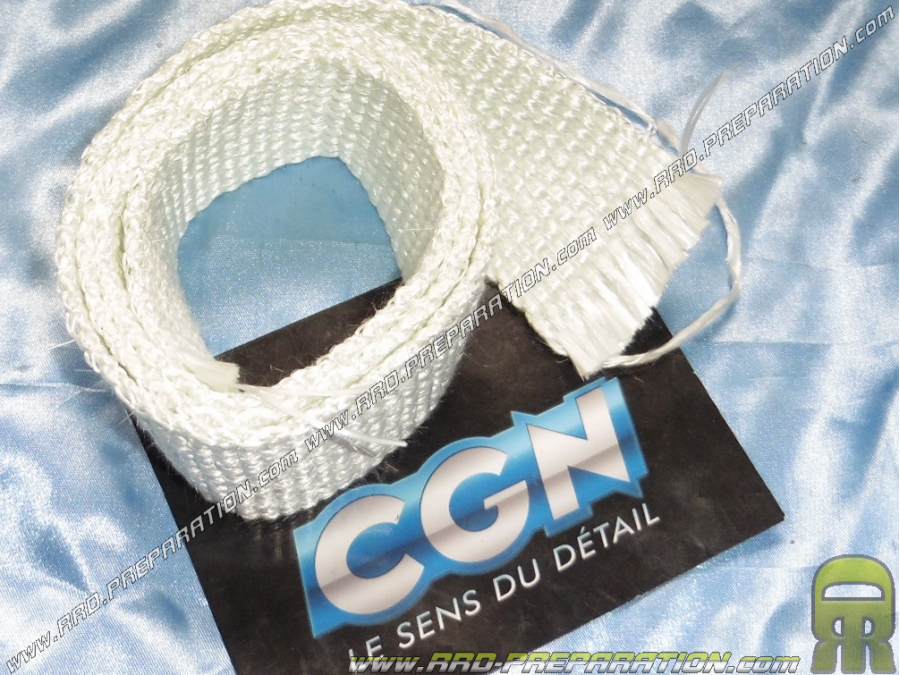 Cinta térmica de fibra de vidrio para escape CGN 2mm X 50mm X 1m blanca