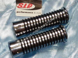 Handlebar grips, SIP closed sides coating in chromed metal Ø24mm for scooter VESPA 50, 125, GTR, 150 GL ...