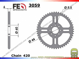 Crown 46 to 52 teeth in 420 FRANCE EQUIPEMENT for MBK X LIMIT from 1991 to 2002