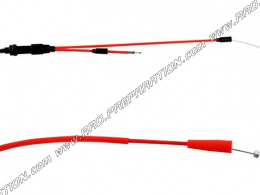 Cable acelerador / gas DOPPLER con funda ROJA para mécaboite 50cc SHE RC O SE-R, SM-R, HRD desde 2006 hasta hoy