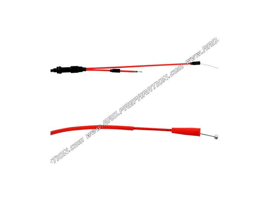 Cable acelerador / gas DOPPLER con funda ROJA para mécaboite 50cc SHE RC O SE-R, SM-R, HRD desde 2006 hasta hoy