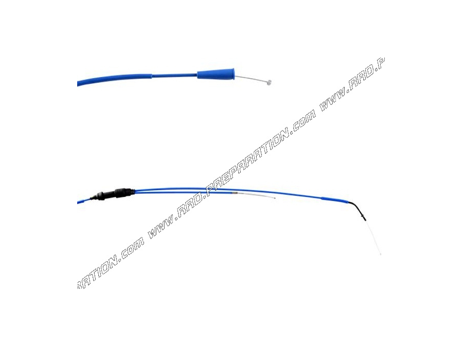 DOPPLER accelerator / gas cable with BLUE sheath for mécaboite 50cc DERBI SENDA SM, GILERA RC R from 2006 to today