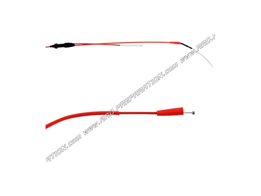 Cable acelerador / gas DOPPLER con funda ROJA para mécaboite 50cc DERBI SENDA de 2000 a 2005 EURO 2