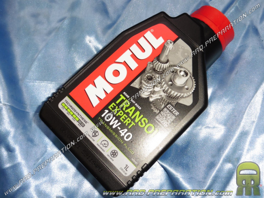 Huile de boîte de vitesse MOTUL TRANSOIL EXPERT TECHNOSYNTHESE pour moto 2  temps, embrayage a bain d'huile 1L