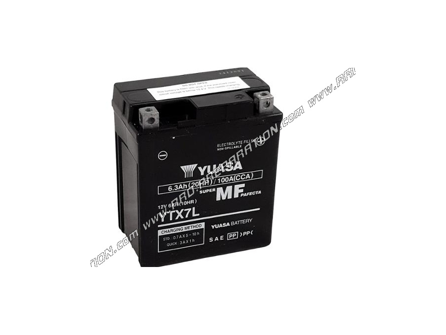 Batería libre de mantenimiento YUASA YTX7L 12v 6Ah para moto, mécaboite,  scooters